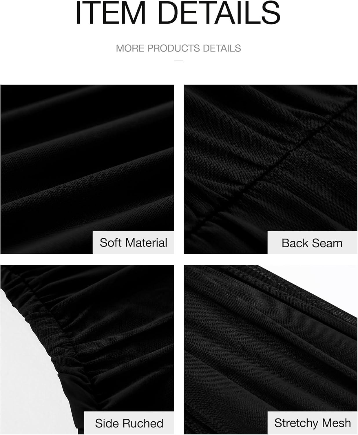 imageBTFBM 2026 Summer Wedding Guest Dresses for Women One Shoulder Bodycon Ruched Mesh Formal Cocktail Spring Fall Maxi DressBlack