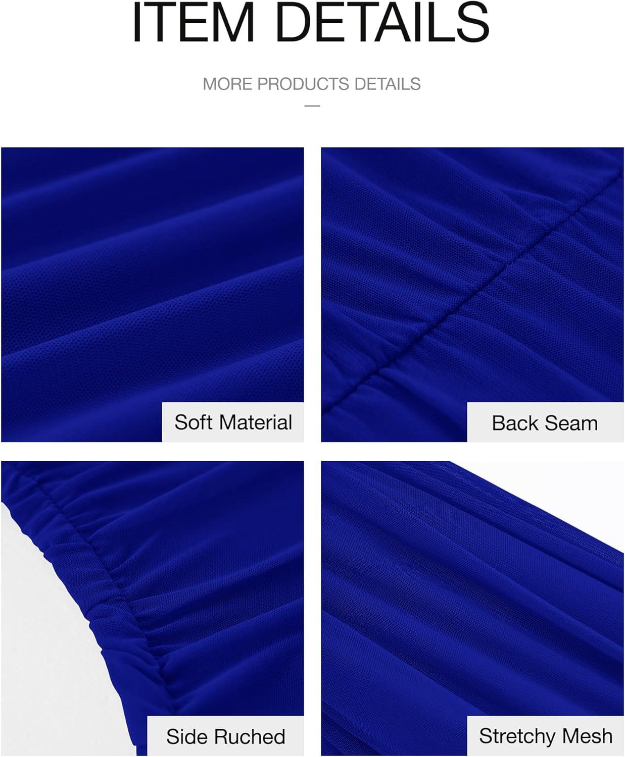 imageBTFBM 2026 Summer Wedding Guest Dresses for Women One Shoulder Bodycon Ruched Mesh Formal Cocktail Spring Fall Maxi DressBright Blue