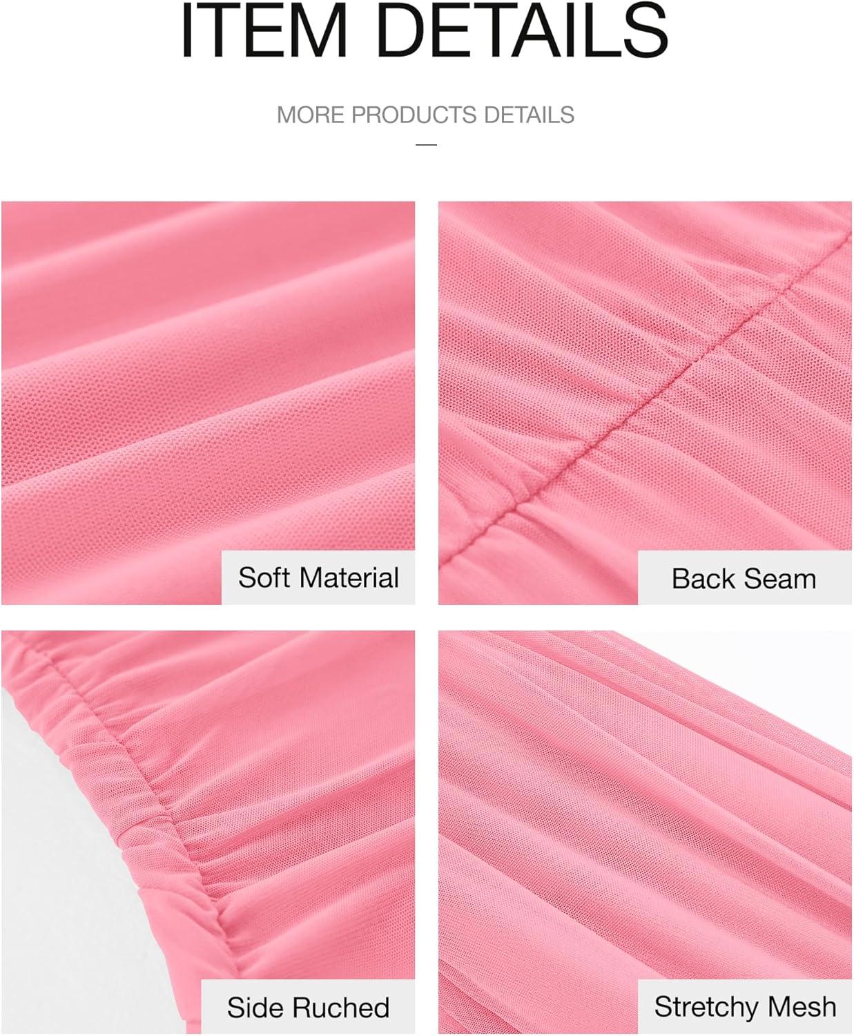 imageBTFBM 2026 Summer Wedding Guest Dresses for Women One Shoulder Bodycon Ruched Mesh Formal Cocktail Spring Fall Maxi DressPink