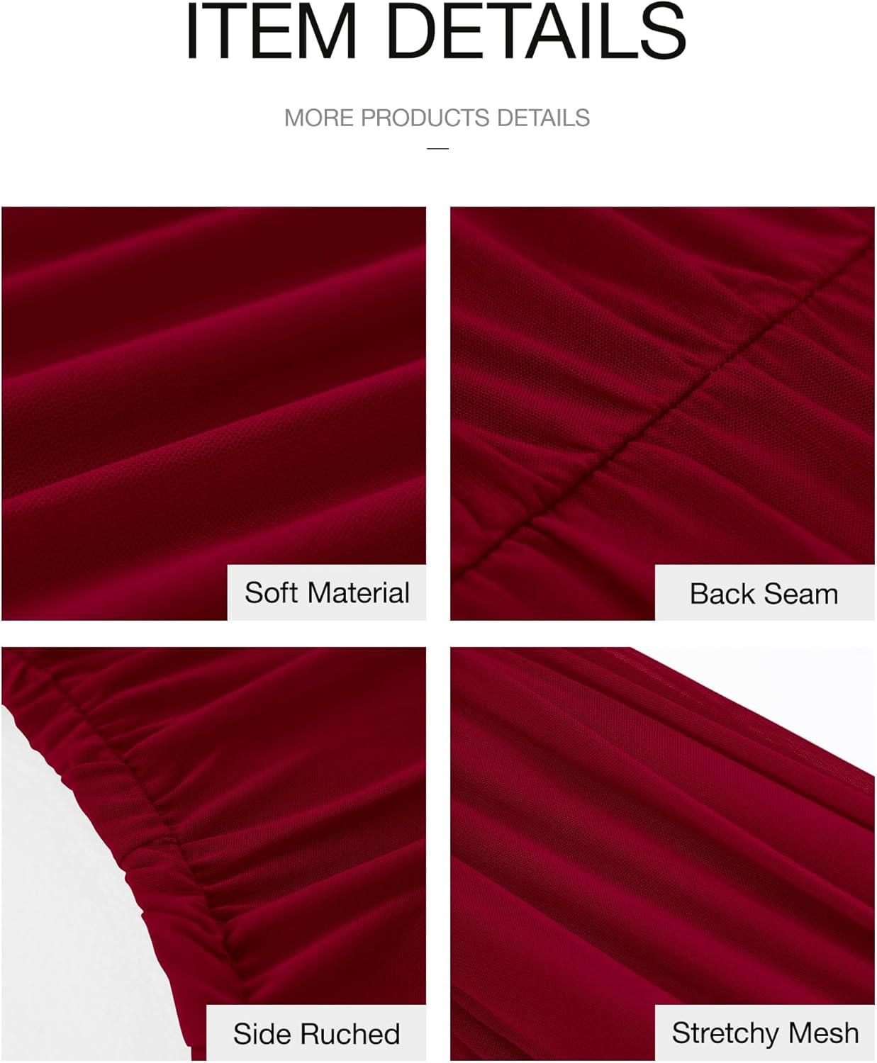 imageBTFBM 2026 Summer Wedding Guest Dresses for Women One Shoulder Bodycon Ruched Mesh Formal Cocktail Spring Fall Maxi DressWine Red