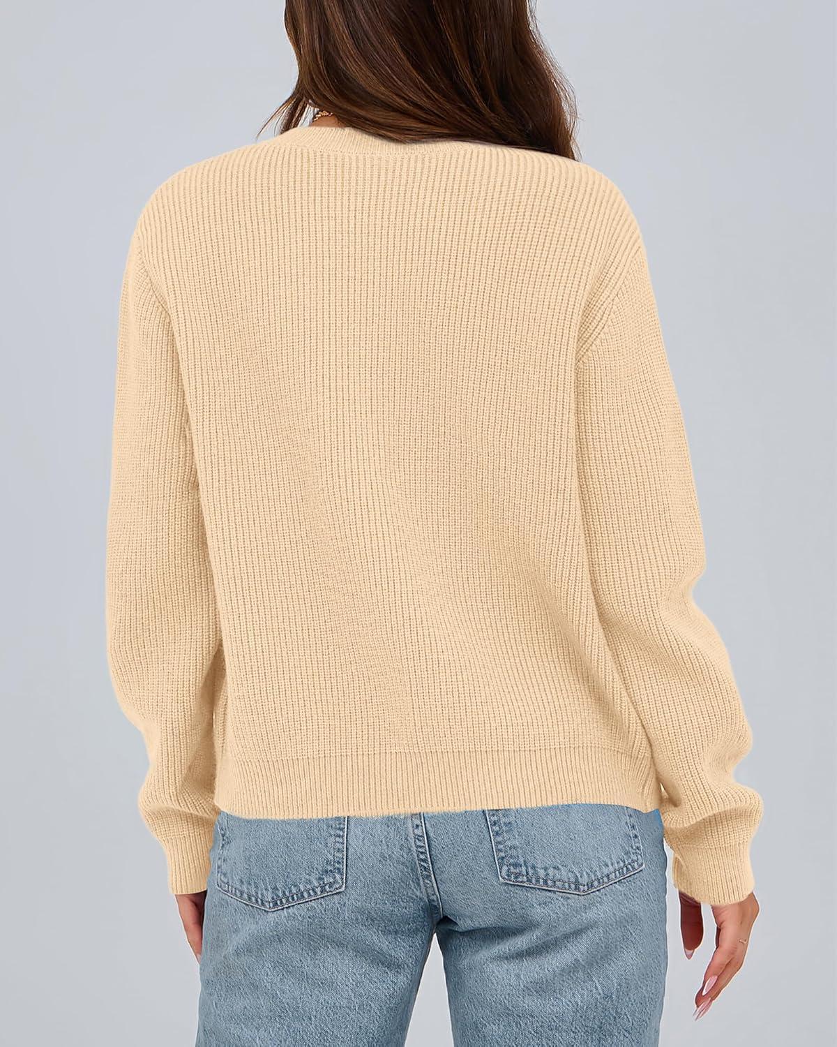 imageBTFBM Bow Cardigan Sweaters for Women Trendy 2025 Fall Winter Open Front Long Sleeve Button Down Cropped Lady JacketBeige