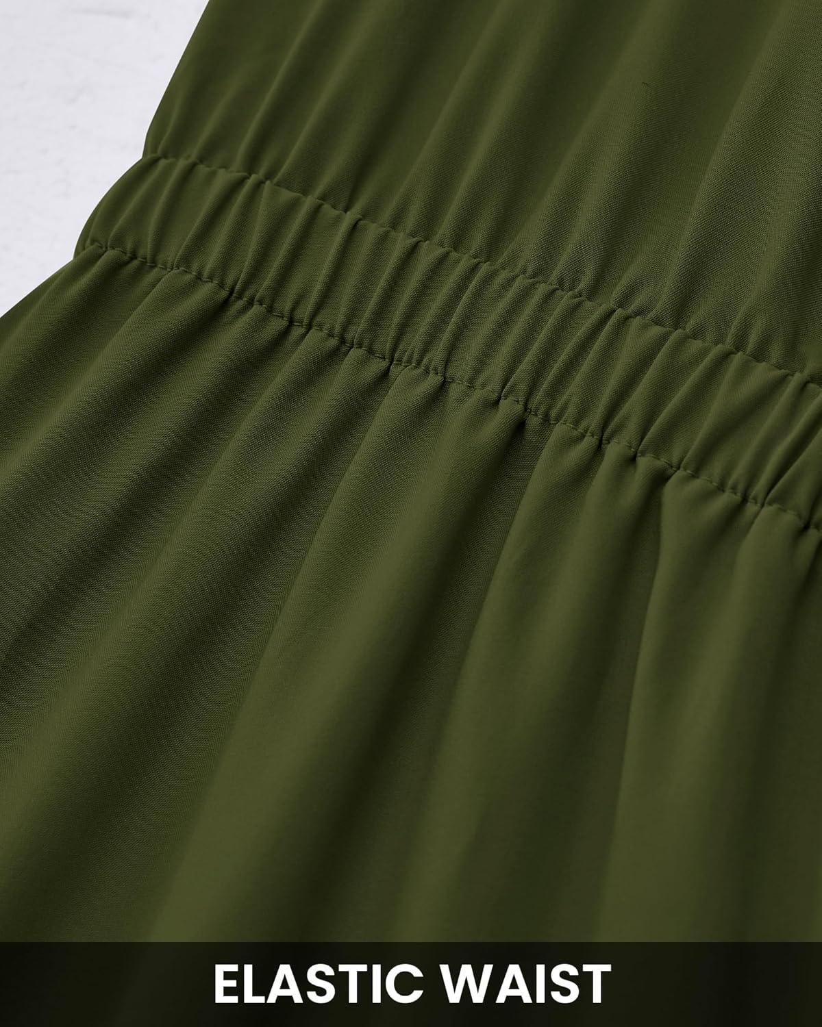 imageBTFBM Long Sleeve Fall Dresses for Women 2025 Summer Casual Tie Neck Ruffle Tiered A Line Wedding Guest Short Mini DressLong Sleeve Green