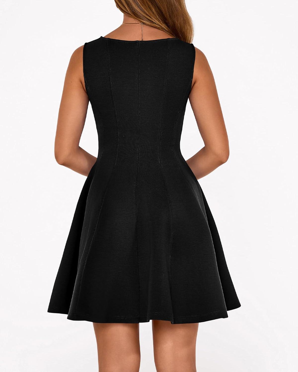 imageBTFBM Spring Dresses for Women 2026 Elegant Classy A Line Casual Graduation Business Work Party Cocktail Short DressBlack