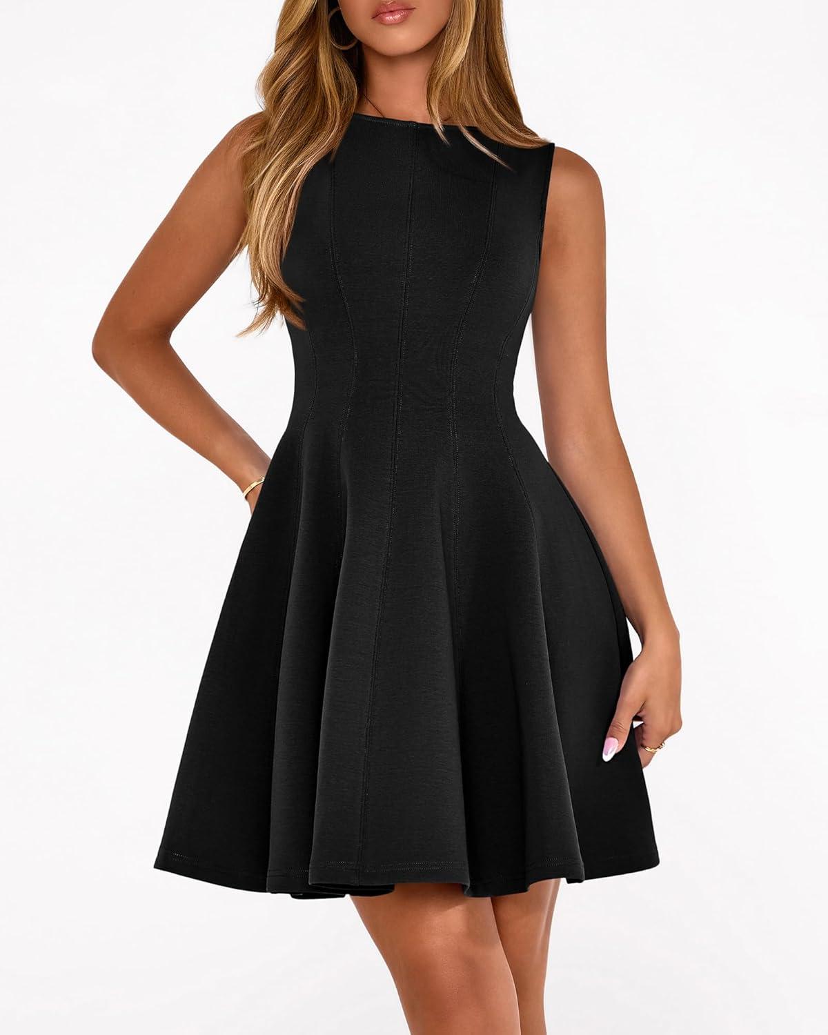 imageBTFBM Spring Dresses for Women 2026 Elegant Classy A Line Casual Graduation Business Work Party Cocktail Short DressBlack