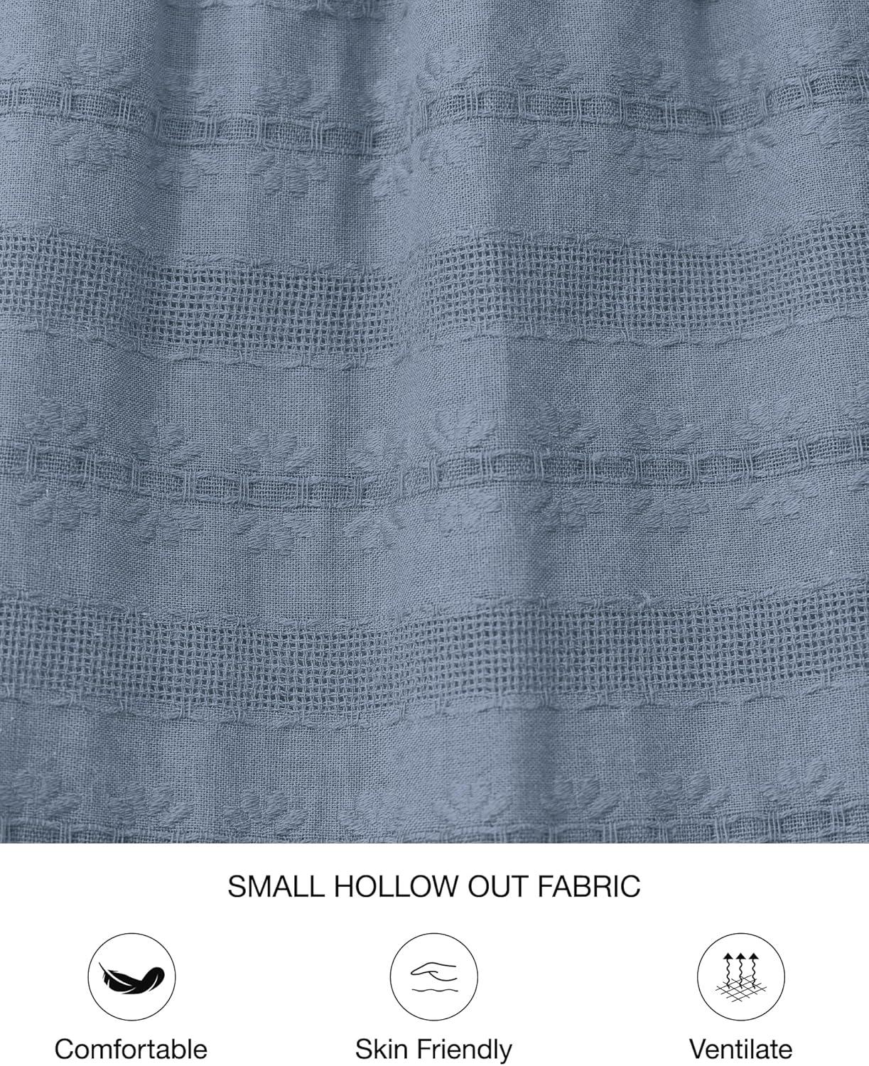 imageBTFBM Womens Summer 2025 Casual Midi Maxi Dresses Lightweight Short Sleeve V Neck Elastic Waist Boho Beach Dress PocketsBlue Grey
