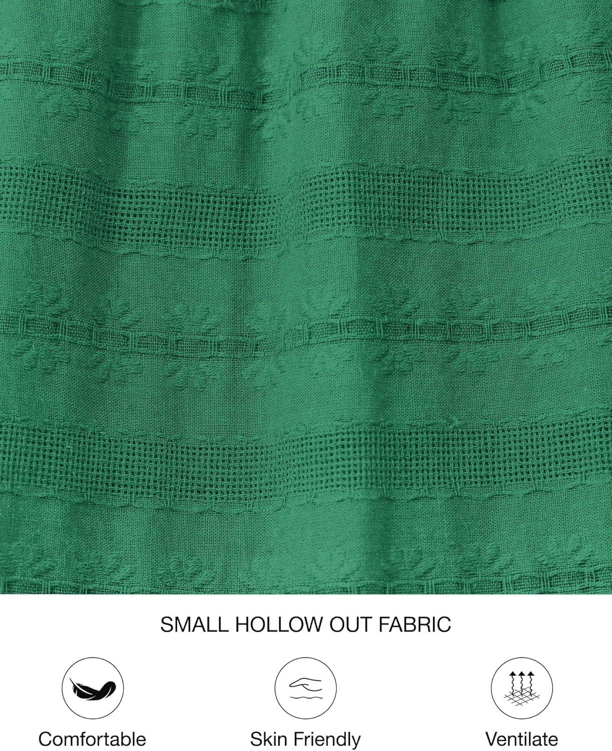 imageBTFBM Womens Summer 2025 Casual Midi Maxi Dresses Lightweight Short Sleeve V Neck Elastic Waist Boho Beach Dress PocketsDark Green