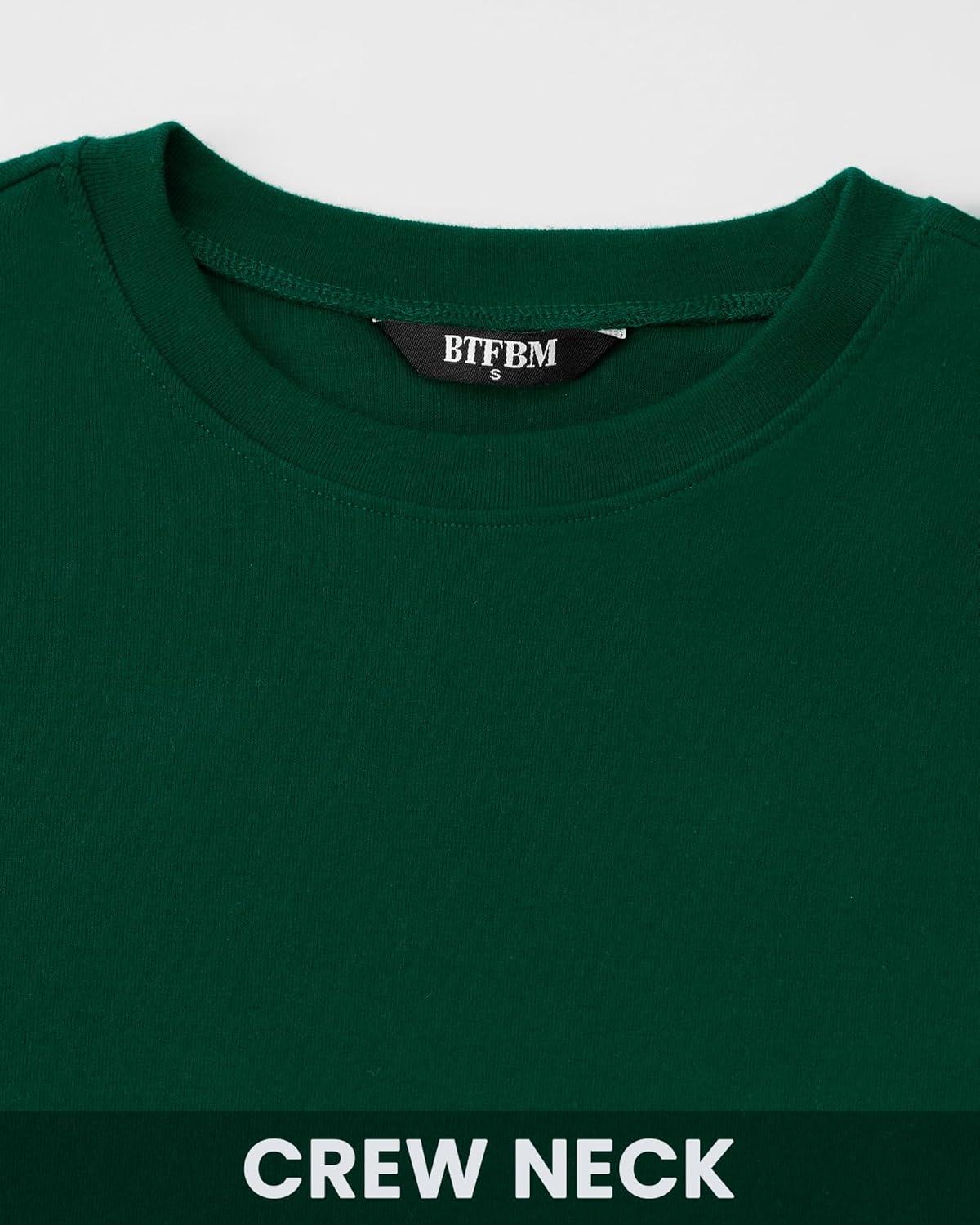 imageBTFBM Womens Tops 2026 Spring Outfits Long Sleeve Shirts Crewneck Work Blouses Stretchy Slim Fit Going Out Top WorkoutGreen
