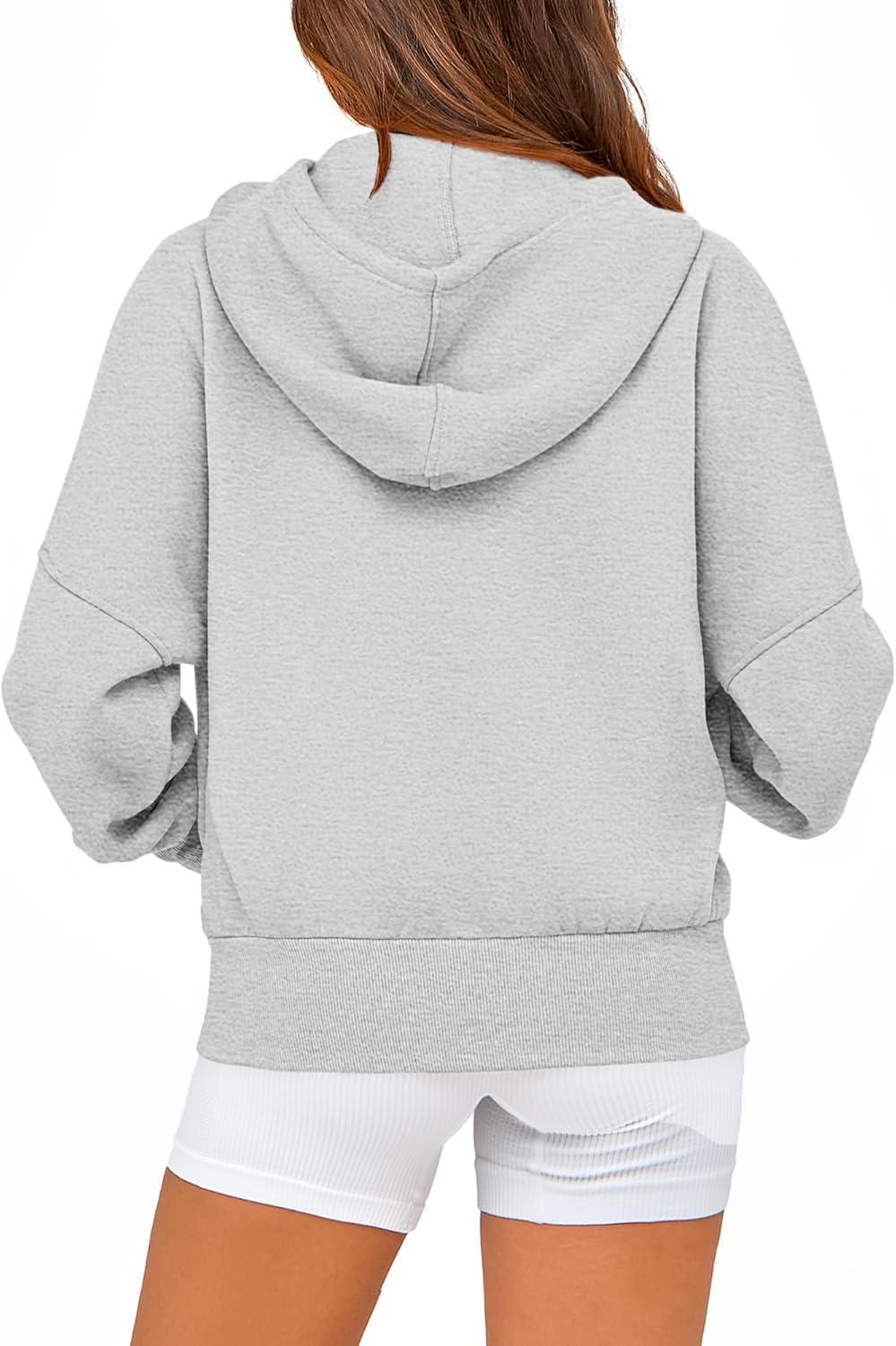 imageBTFBM Zip Up Hoodie Women Fall Fashion 2025 Trendy Long Sleeve Sweatshirt Fleece Jacket Y2K Hoodies Winter ClothingGrey