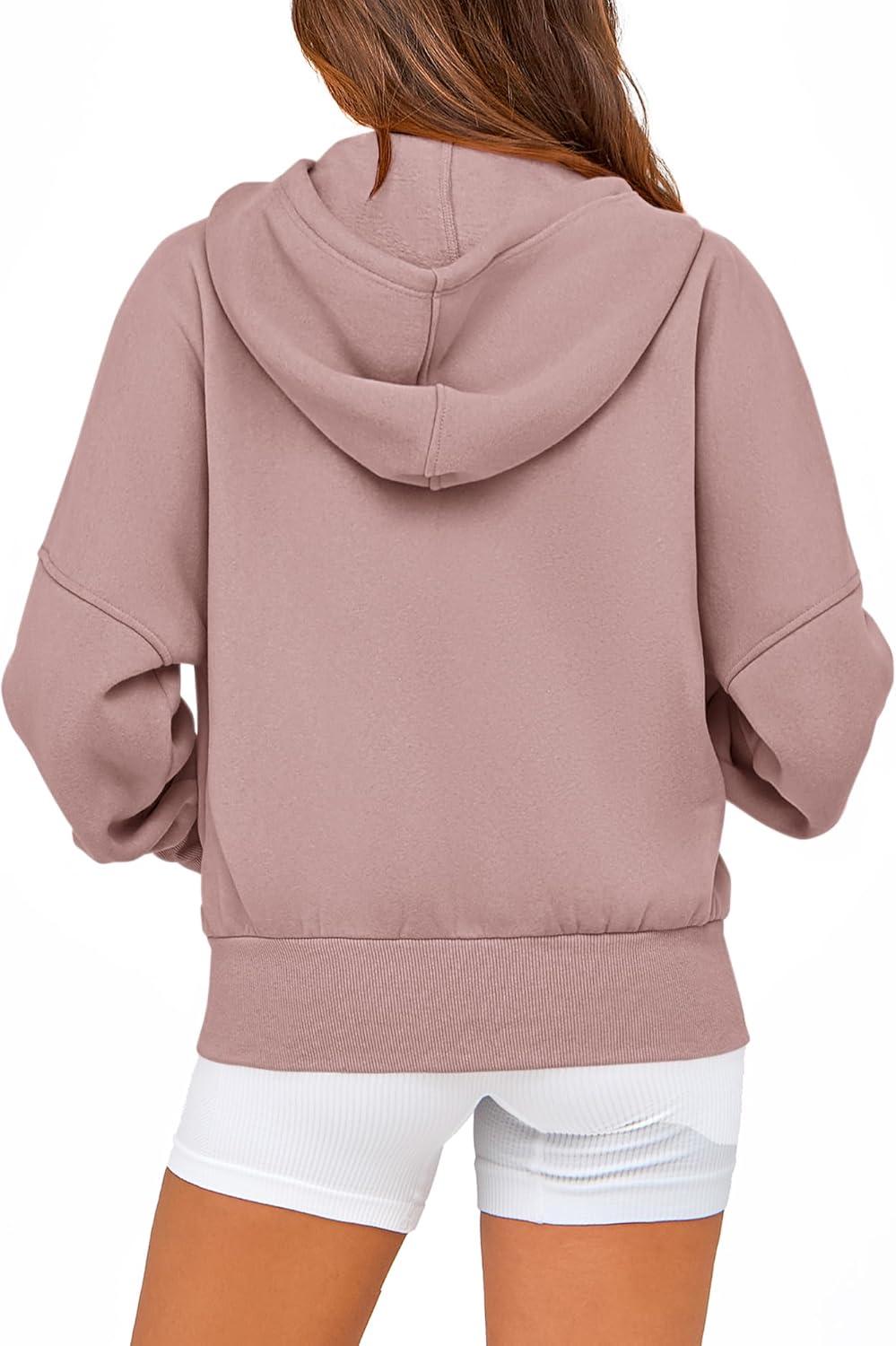 imageBTFBM Zip Up Hoodie Women Fall Fashion 2025 Trendy Long Sleeve Sweatshirt Fleece Jacket Y2K Hoodies Winter ClothingGrey Pink