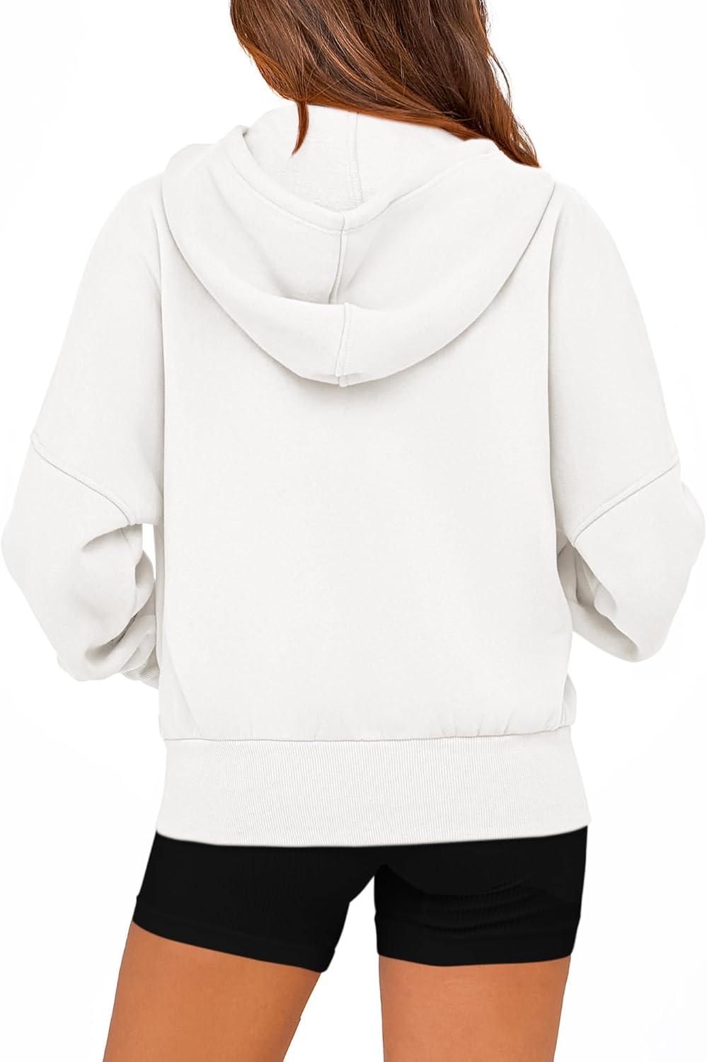 imageBTFBM Zip Up Hoodie Women Fall Fashion 2025 Trendy Long Sleeve Sweatshirt Fleece Jacket Y2K Hoodies Winter ClothingWhite