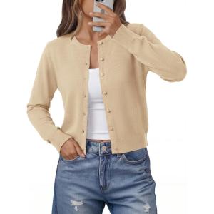 BTFBM Cardigan Sweaters for Women Cashmere Sweater Lightweight Button Down Casual Knit Shrugs Tops Early Fall Fashion(Apricot)