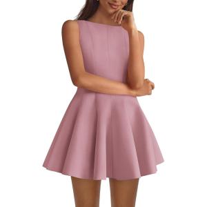 BTFBM Spring Dresses for Women 2026 Elegant Classy A Line Casual Graduation Business Work Party Cocktail Short Dress(Pink)