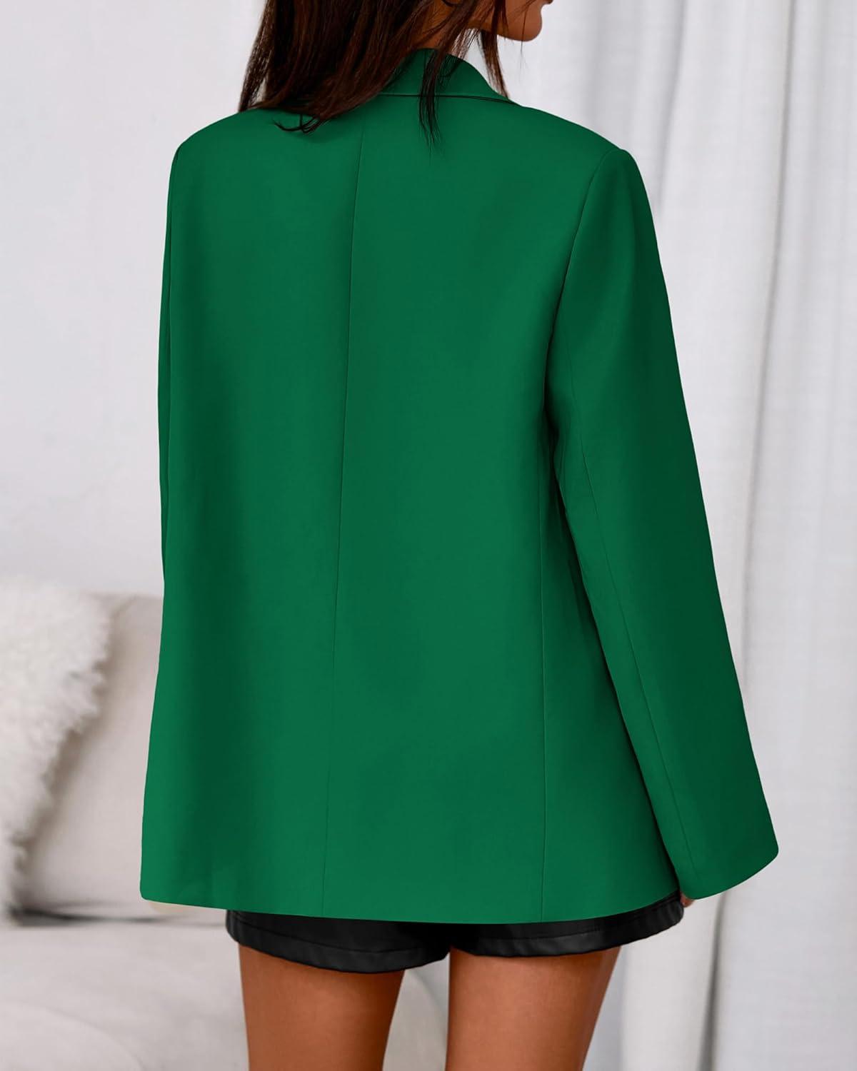 imageBTFBM Blazers for Women 2026 Spring Business Casual Clothes Open Front Oversized Winter Coats Work Office Suit JacketsGreen