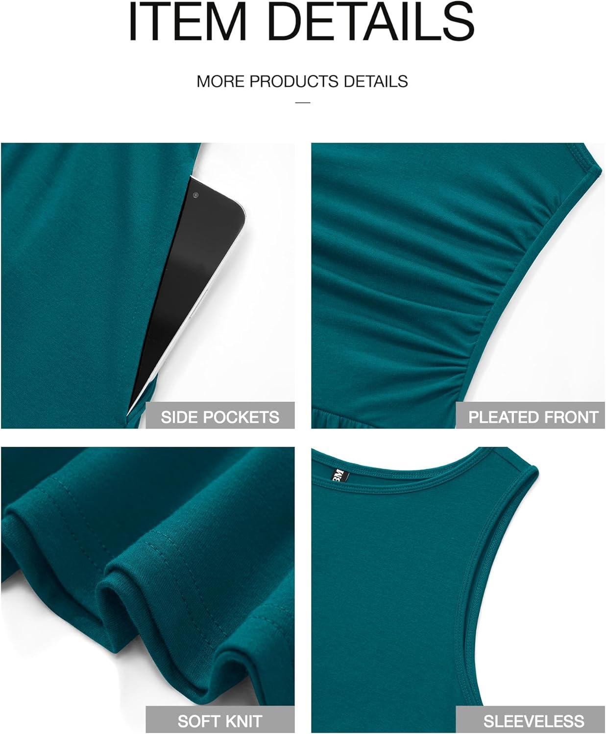imageBTFBM Summer Maxi Dresses for Women 2026 Spring Sleeveless Casual Ruched High Waisted Long Sundress Flowy Beach DressLake Blue