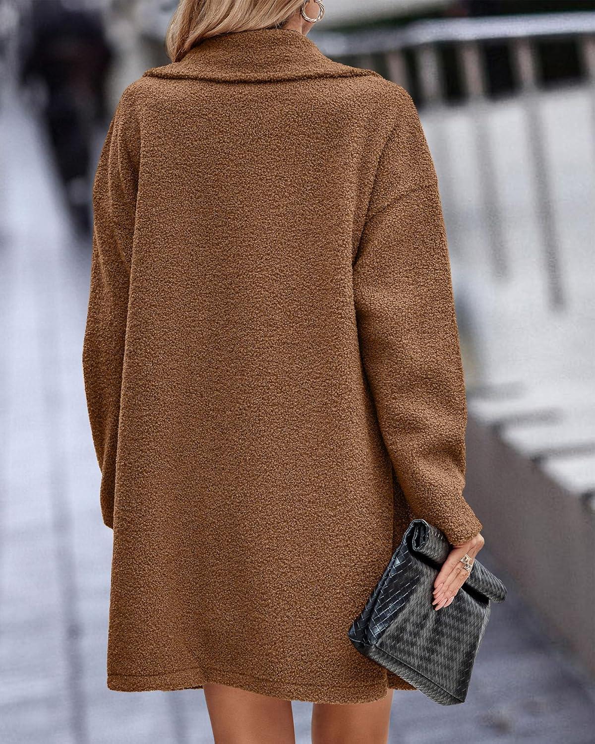 imageBTFBM Women 2025 Winter Faux Fur Coats Lapel Long Sleeve Fuzzy Fleece Outerwear Button Down Sherpa Jackets Fall OutfitsGolden Camel