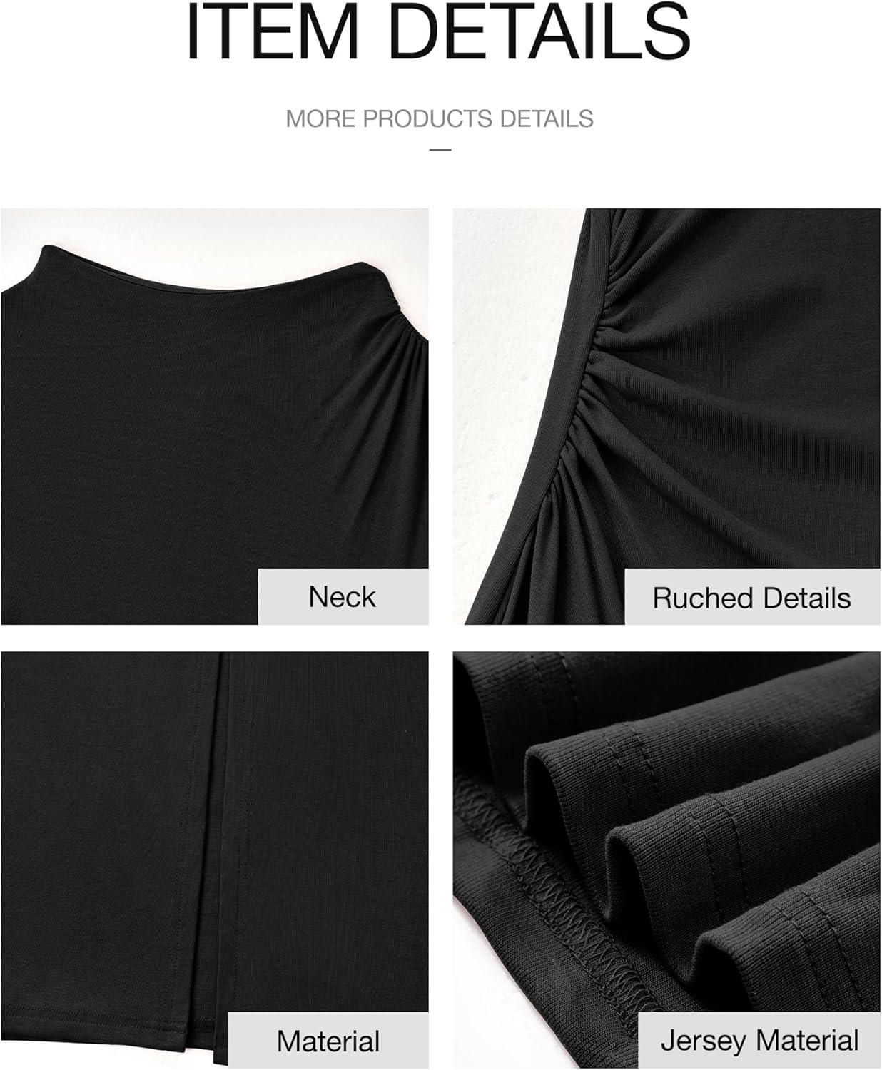 imageBTFBM Women Bodycon Maxi Dress Long Sleeve Back Slit Ruched Elegant Party Cocktail Formal Fall Wedding Guest DressesBlack