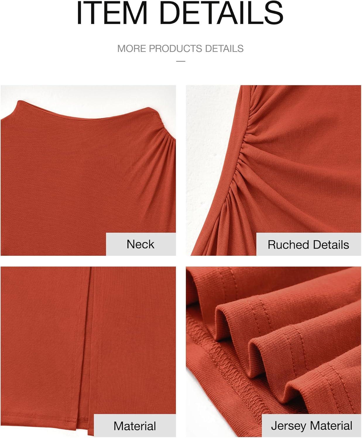 imageBTFBM Women Bodycon Maxi Dress Long Sleeve Back Slit Ruched Elegant Party Cocktail Formal Fall Wedding Guest DressesBrick Red