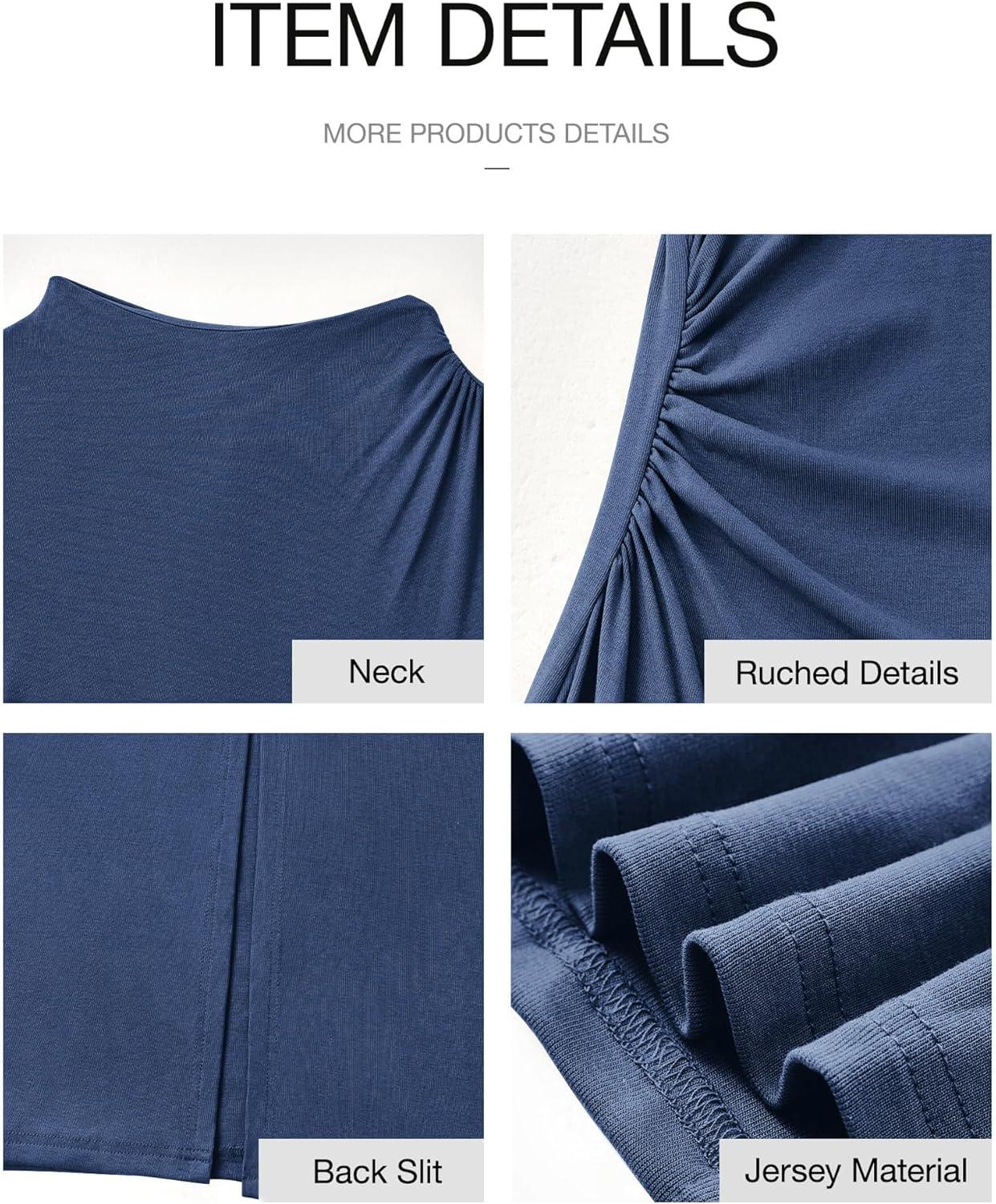 imageBTFBM Women Bodycon Maxi Dress Long Sleeve Back Slit Ruched Elegant Party Cocktail Formal Fall Wedding Guest DressesDark Grey Blue