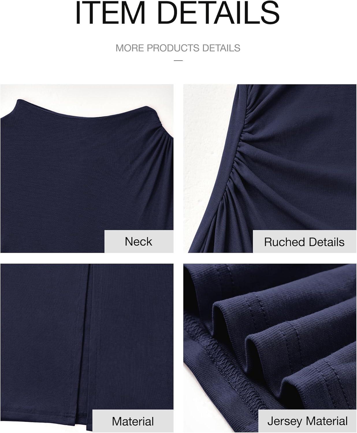imageBTFBM Women Bodycon Maxi Dress Long Sleeve Back Slit Ruched Elegant Party Cocktail Formal Fall Wedding Guest DressesNavy