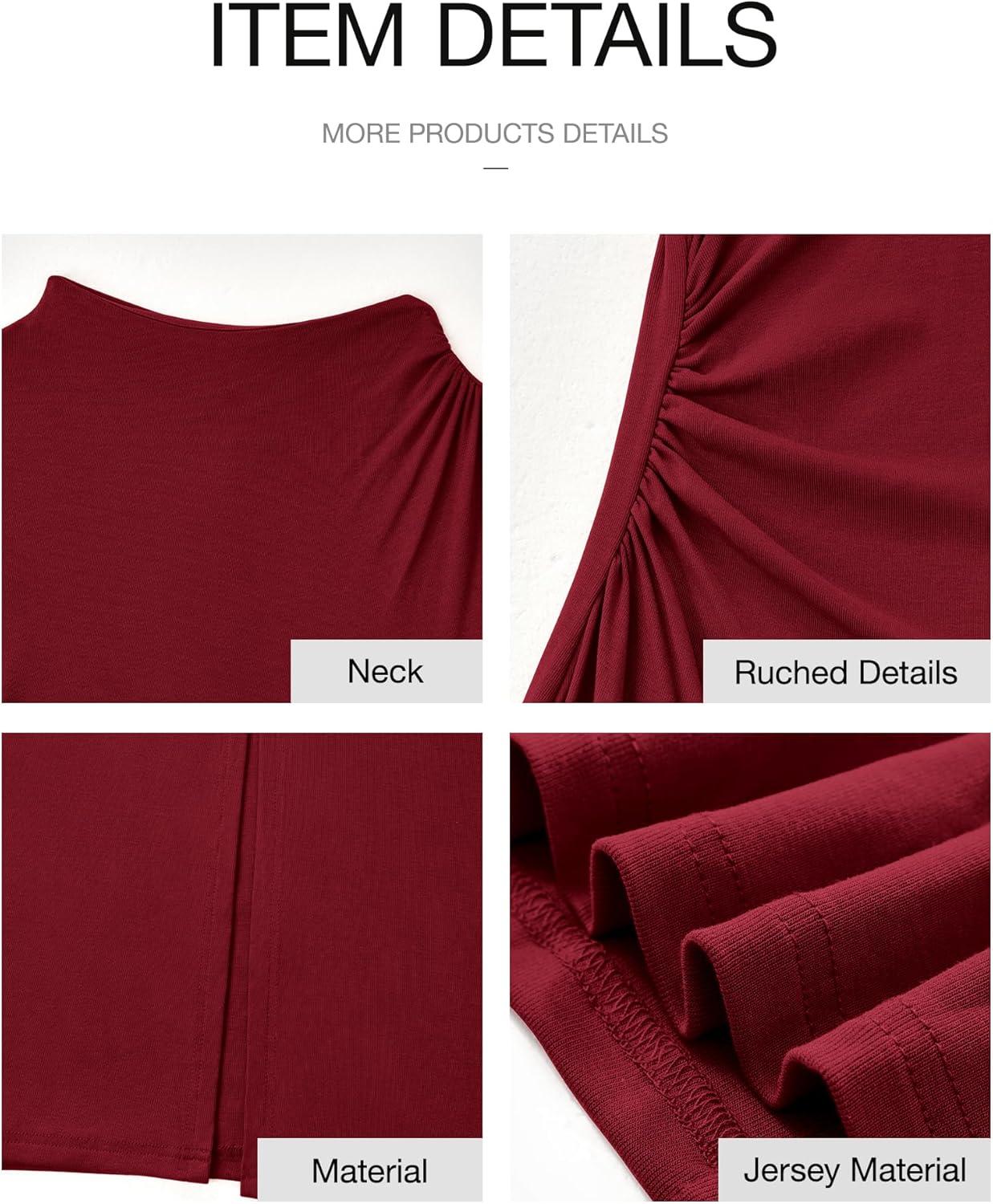 imageBTFBM Women Bodycon Maxi Dress Long Sleeve Back Slit Ruched Elegant Party Cocktail Formal Fall Wedding Guest DressesWine Red
