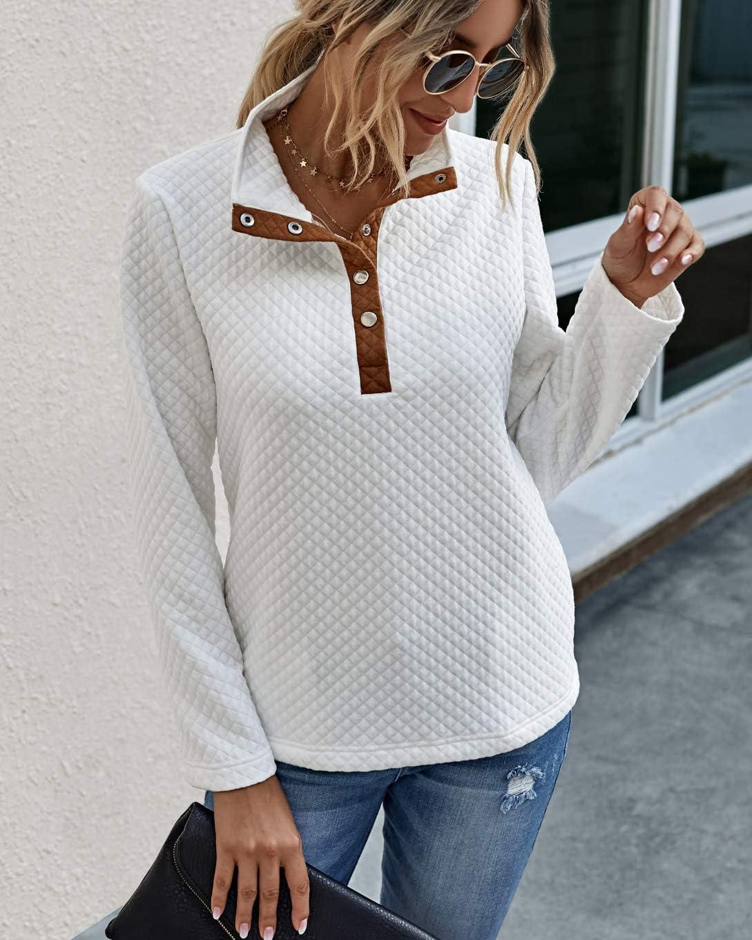 imageBTFBM Women Fashion Quilted Pattern Lightweight Zipper Long Sleeve Plain Casual Ladies Sweatshirts Pullovers Shirts Tops