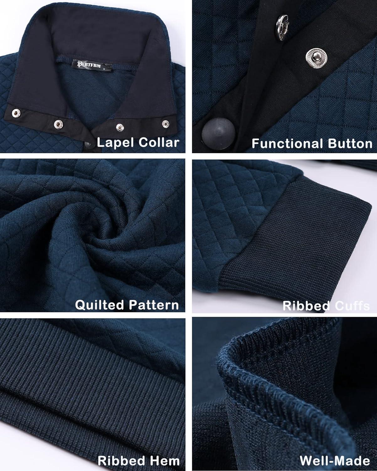 imageBTFBM Women Fashion Quilted Pattern Lightweight Zipper Long Sleeve Plain Casual Ladies Sweatshirts Pullovers Shirts TopsPure Navy