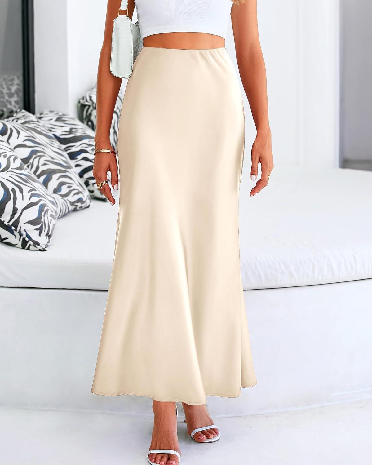 imageBTFBM Womens Spring Skirts 2026 Business Casual Clothes High Waisted Cocktail Party Wedding Guest Mermaid Maxi SkirtBeige