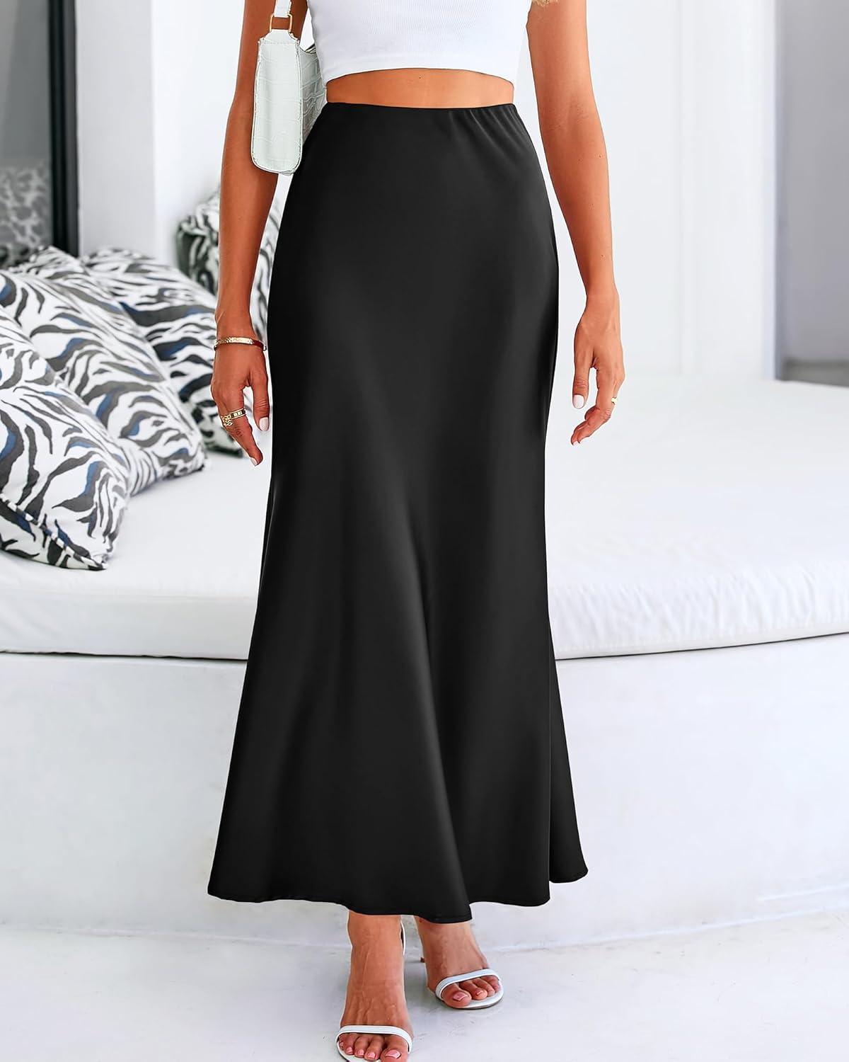 imageBTFBM Womens Spring Skirts 2026 Business Casual Clothes High Waisted Cocktail Party Wedding Guest Mermaid Maxi SkirtBlack