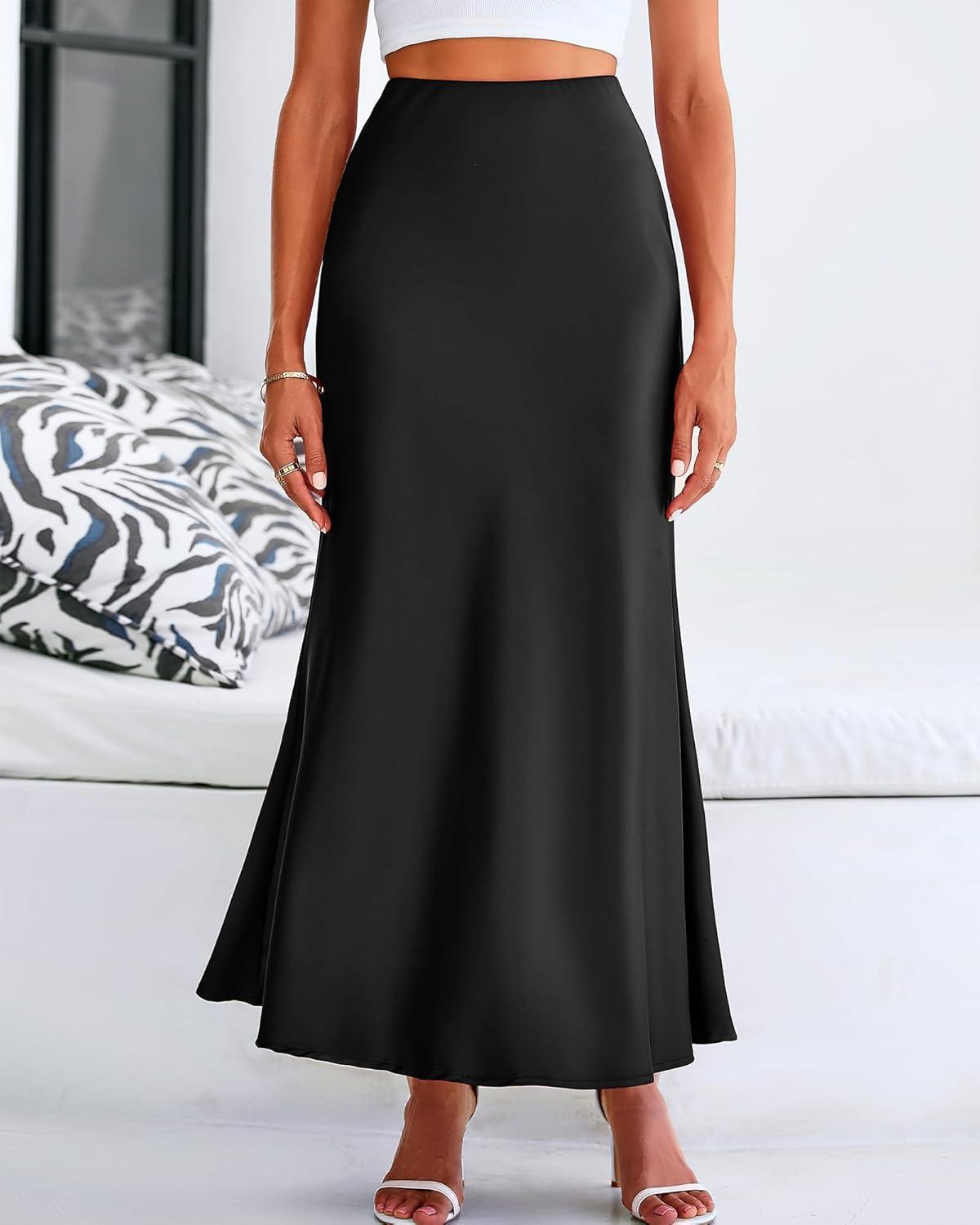 imageBTFBM Womens Spring Skirts 2026 Business Casual Clothes High Waisted Cocktail Party Wedding Guest Mermaid Maxi SkirtBlack