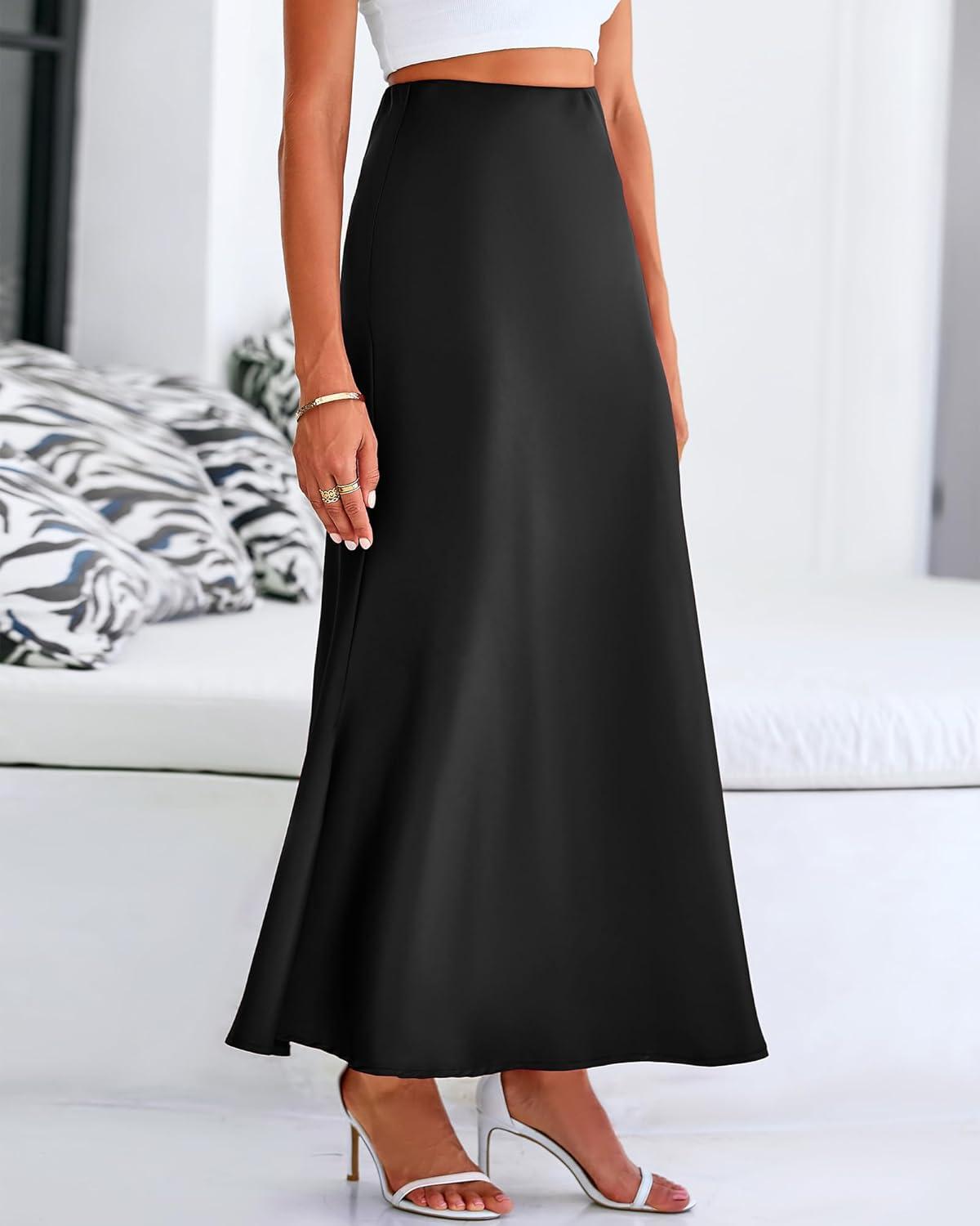 imageBTFBM Womens Spring Skirts 2026 Business Casual Clothes High Waisted Cocktail Party Wedding Guest Mermaid Maxi SkirtBlack