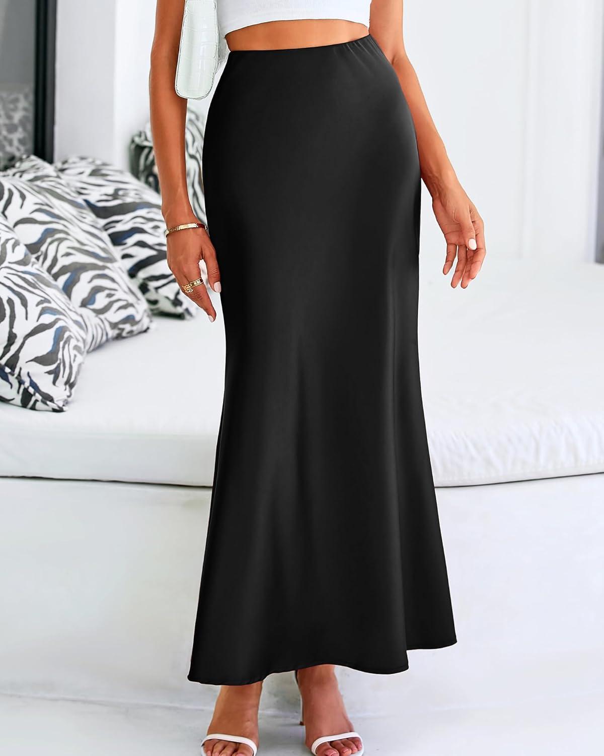 imageBTFBM Womens Spring Skirts 2026 Business Casual Clothes High Waisted Cocktail Party Wedding Guest Mermaid Maxi SkirtBlack
