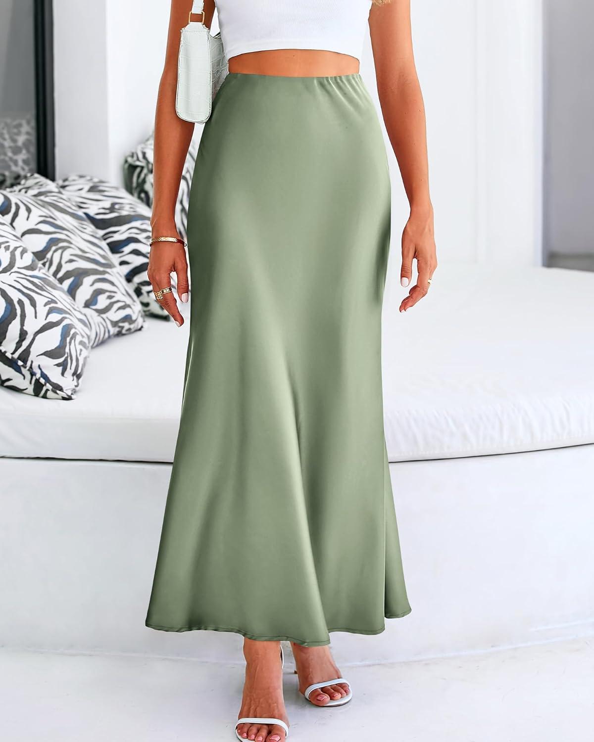 imageBTFBM Womens Spring Skirts 2026 Business Casual Clothes High Waisted Cocktail Party Wedding Guest Mermaid Maxi SkirtLight Green