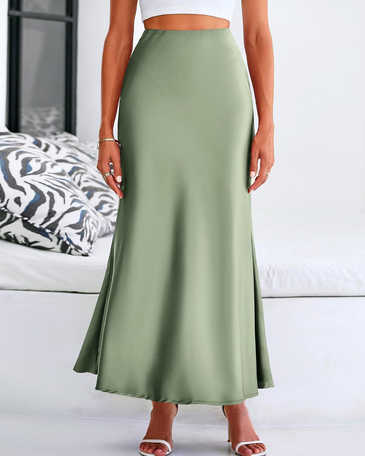 imageBTFBM Womens Spring Skirts 2026 Business Casual Clothes High Waisted Cocktail Party Wedding Guest Mermaid Maxi SkirtLight Green