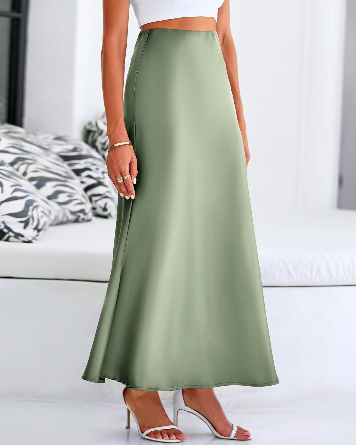 imageBTFBM Womens Spring Skirts 2026 Business Casual Clothes High Waisted Cocktail Party Wedding Guest Mermaid Maxi SkirtLight Green