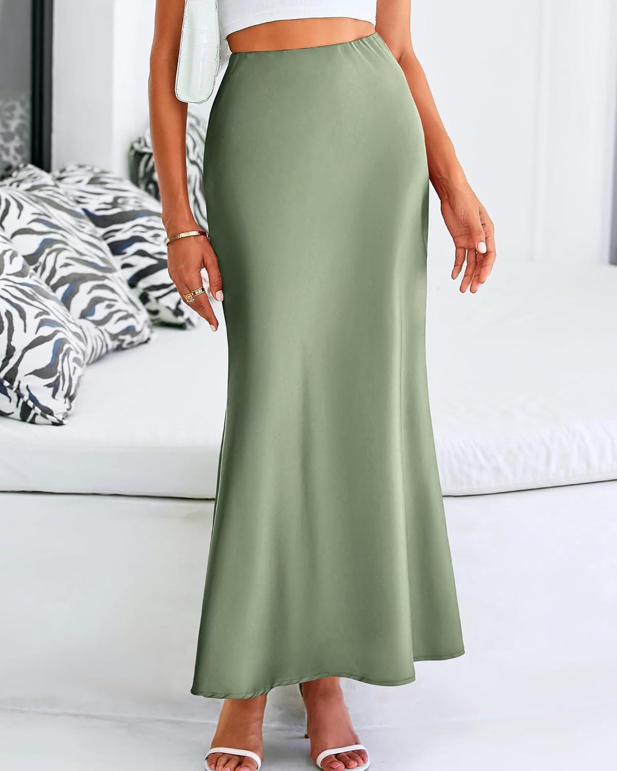 imageBTFBM Womens Spring Skirts 2026 Business Casual Clothes High Waisted Cocktail Party Wedding Guest Mermaid Maxi SkirtLight Green