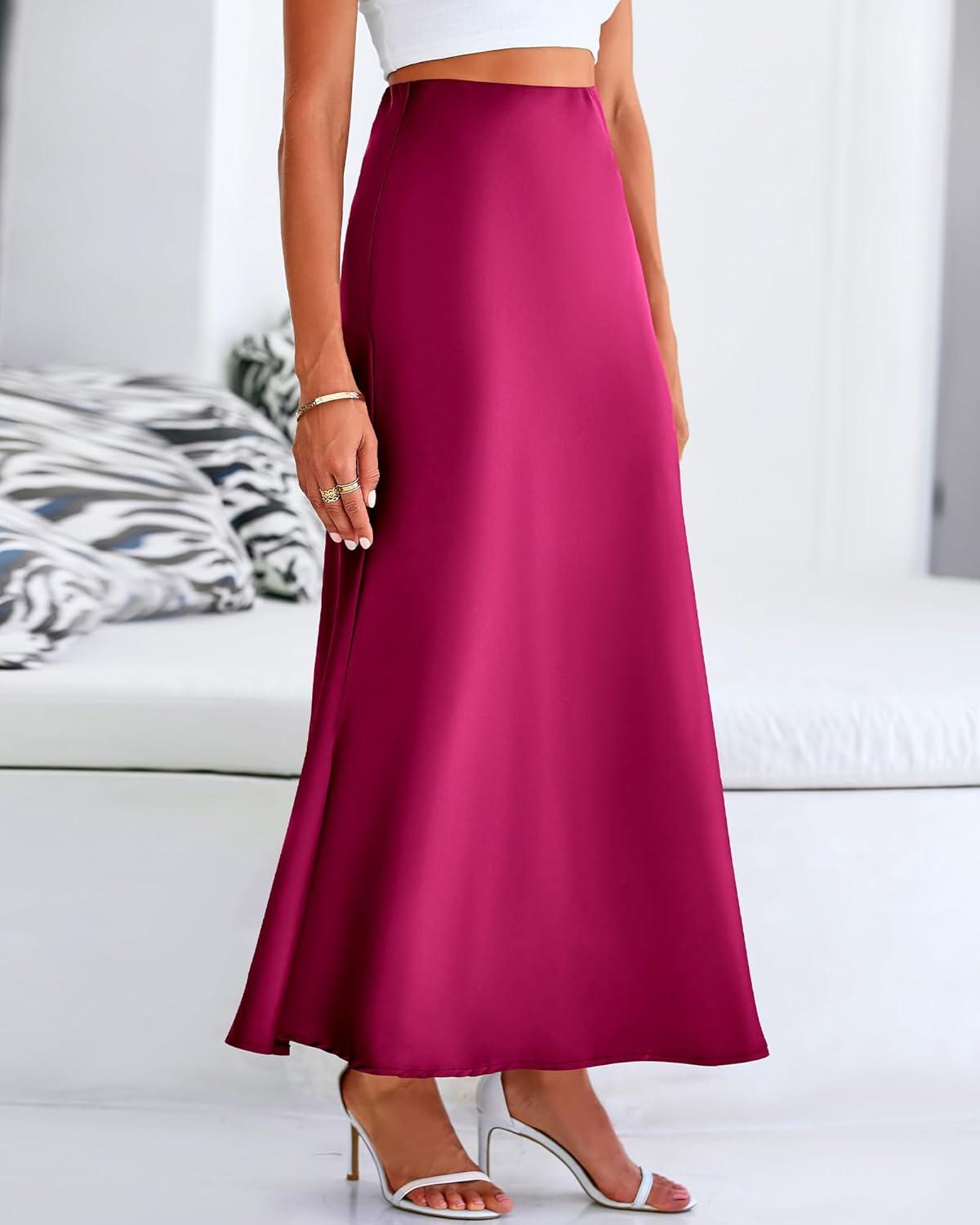 imageBTFBM Womens Spring Skirts 2026 Business Casual Clothes High Waisted Cocktail Party Wedding Guest Mermaid Maxi SkirtRose Red