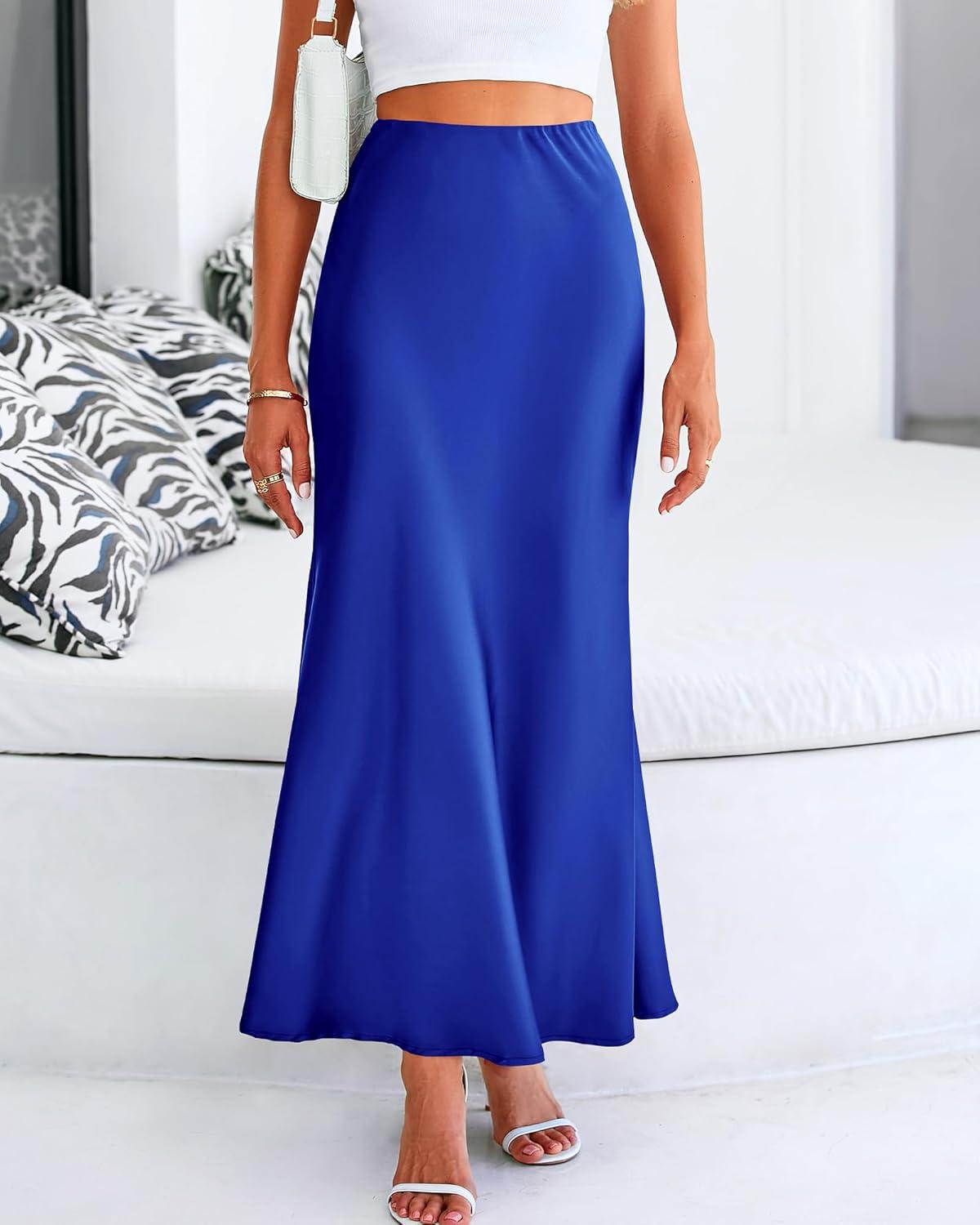 imageBTFBM Womens Spring Skirts 2026 Business Casual Clothes High Waisted Cocktail Party Wedding Guest Mermaid Maxi SkirtRoyal Blue