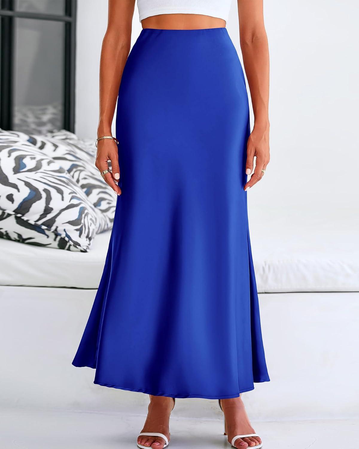 imageBTFBM Womens Spring Skirts 2026 Business Casual Clothes High Waisted Cocktail Party Wedding Guest Mermaid Maxi SkirtRoyal Blue