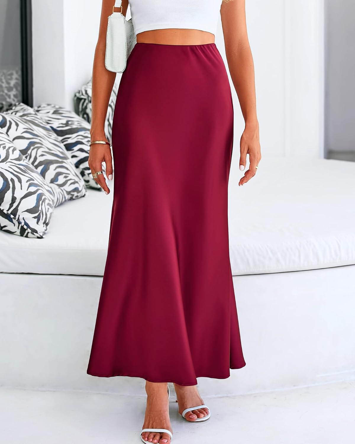 imageBTFBM Womens Spring Skirts 2026 Business Casual Clothes High Waisted Cocktail Party Wedding Guest Mermaid Maxi SkirtWine Red