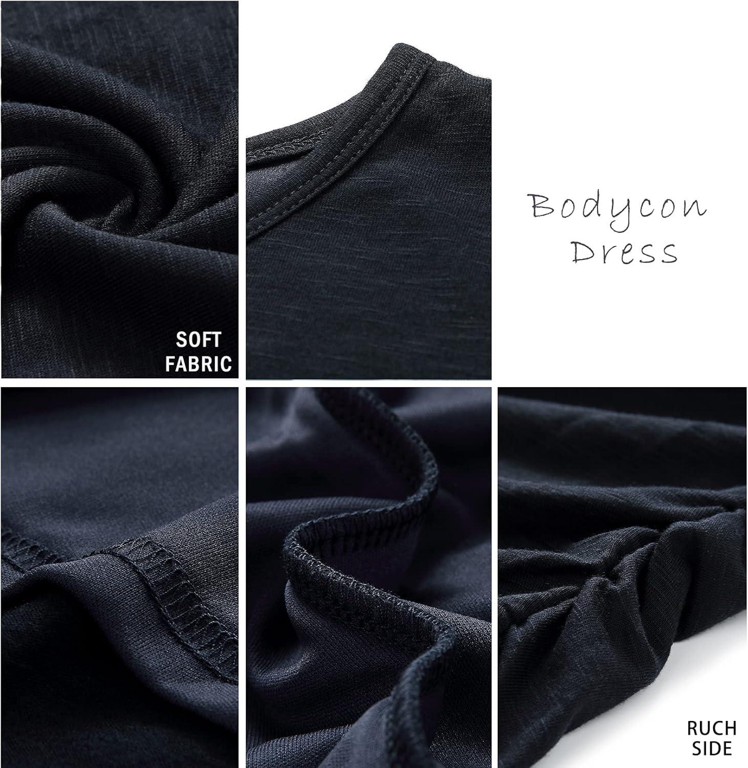 imageBTFBM Womens Summer Dresses 2026 Casual Bodycon Mini Dress Short Sleeve Crew Neck Mini Ruched Spring Beach Vacation OutfitsNavy