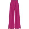 imageBTFBM Palazzo Pants for Women Spring Summer Clothes 2026 Pockets High Waist Casual Knit Flowy Wide Leg TrousersRose Red
