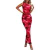 Big Floral Wine Red