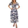 Floral Navy White