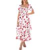 Floral White Red