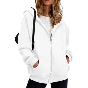 BTFBM Hoodies for Women Zip Up jacket Drawstring Fall Fashion 2025 Trendy Long Sleeve Sweatshirt Winter Clothing Outfits(White)