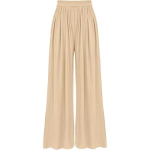 BTFBM Palazzo Pants for Women Spring Summer Clothes 2026 Pockets High Waist Casual Knit Flowy Wide Leg Trousers(Beige)