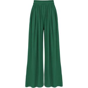 BTFBM Palazzo Pants for Women Spring Summer Clothes 2026 Pockets High Waist Casual Knit Flowy Wide Leg Trousers(Green)
