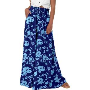 BTFBM Women Casual High Waist Wide Leg Pants 2026 Spring Summer Long Palazzo Pants Pocket Lounge Beach Vacation Clothes(Print Dark Blue)