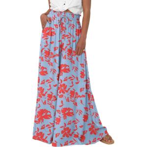BTFBM Women Casual High Waist Wide Leg Pants 2026 Spring Summer Long Palazzo Pants Pocket Lounge Beach Vacation Clothes(Print Light Blue Red)