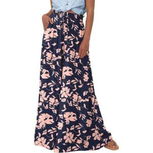 BTFBM Women Casual High Waist Wide Leg Pants 2026 Spring Summer Long Palazzo Pants Pocket Lounge Beach Vacation Clothes(Print Navy Pink)